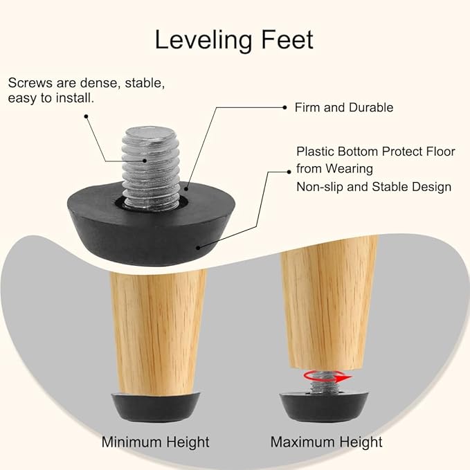 uxcell M8 x 10 x 22mm Furniture Glide Leveling Feet Adjustable Leveler Floor Protector for Table Desk Cabinet Leg 10 Pack - Image 4