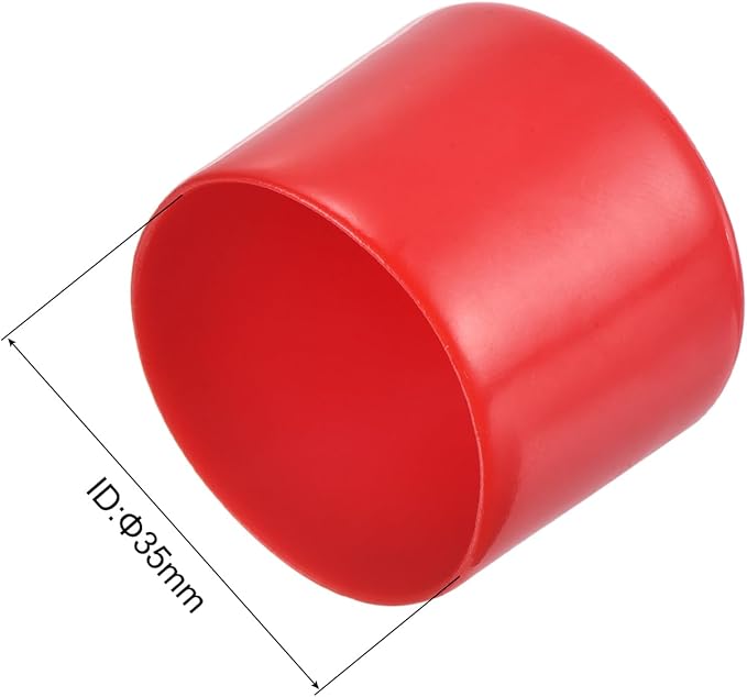 uxcell 20pcs Rubber End Caps 35mm ID Vinyl Round Tube Bolt Cap Cover Thread Protectors Red - Image 3