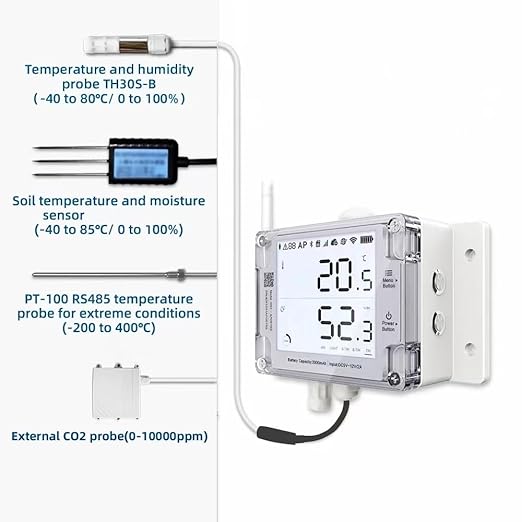 UbiBot GS1-A1RS - Smart WiFi Temperature & Humidity Sensor - Versatile External Probes, Scheduled Reports，Custom Alerts, Free App, No Subscription - Alexa & IFTTT Compatible (2.4GHz, Hub-Free) - Image 5