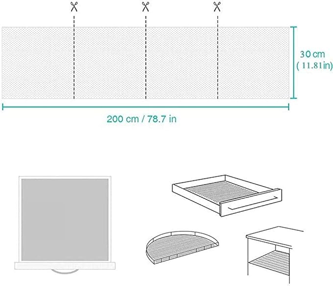 Shelf Liner Drawer Liner Non-Slip Mat Shelves Liners 12" X6.5’ Grid Pattern PVC Non-Adhesive Grip Liner Anti-Slip Mat for Kitchen Cabinets Wire Shelving Pantry Dresser Refrigerator (Brown) - Image 3