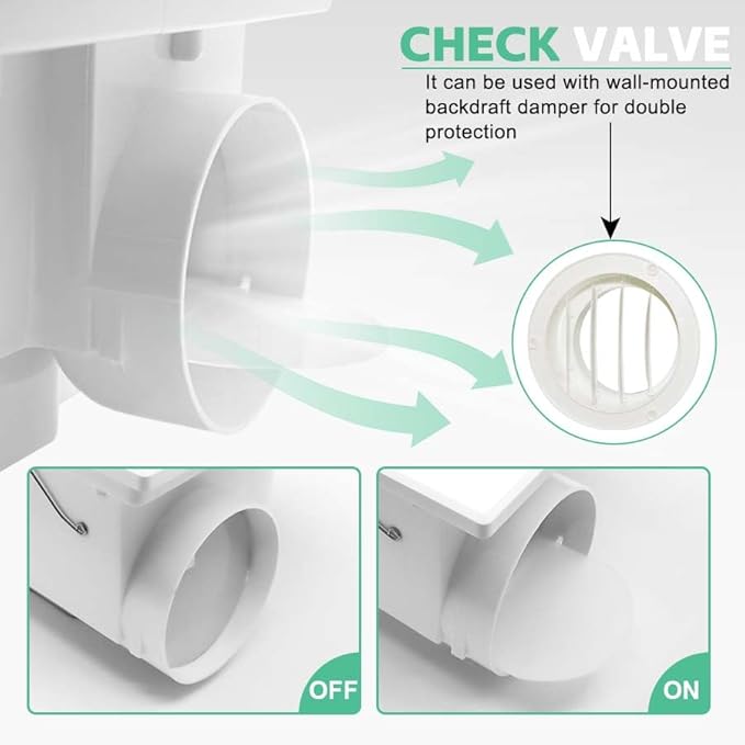 Bathroom Ventilation Fan with Light,With light color controller,12W Square LED 3000K/4500K/6000K,141 CFM,0.7 Sones Quiet Bathroom Exhaust Fan,White(3-Colour LED) - Image 5