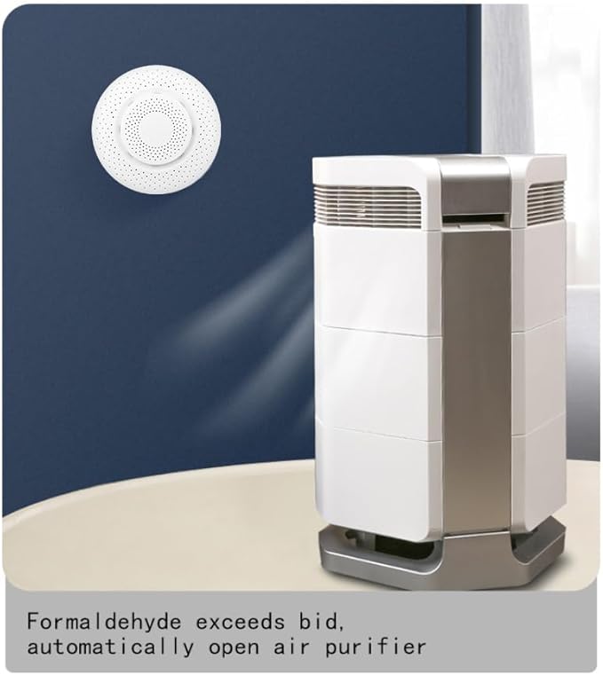 Zigbee Smart Air Detector, Formaldehyde HCHO/VOC Detector, CO2, Temperature, Humidity Monitoring, 5 in 1 Tester, for Household, Office,Hotel.ZigBee Hub Required. - Image 6