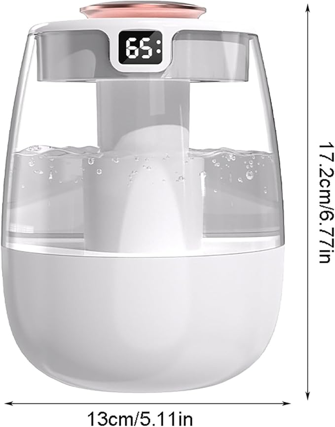 Cool Mist Humidifier, 1.5L Led Lights,Quiet Ultrasonic,Dual Nozzles,Easy to Fill & Clean,Smart Timer Mini Humidifier,Auto Shut-Off Air Humidifier for Plants Bedroom Nursery Office Home - Image 2