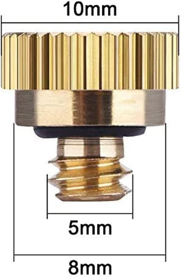 20 Pack Brass Misting Nozzles Tees, Brass Spray Nozzles for Greenhouse Landscaping Humidification, Dust Control Mist Nozzle Sprinkler for Outdoor Cooling System 0.012 Orifice (0.3 mm) 10/24 UNC Garden - Image 3