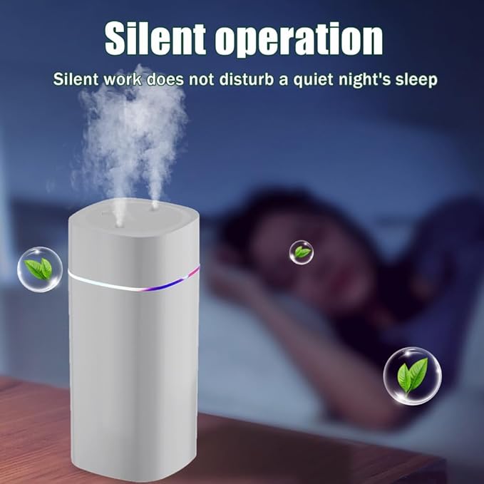 DONGKER Mini Humidifier,600ml Dual Channels USB Quiet Humidifier with Colorful Cycling Light Waterless Auto Shut-Off for Home Bedroom Office Indoor Travel - Image 7