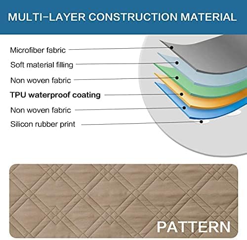 H.VERSAILTEX 100% Waterproof Sofa Slipcover Washable Loveseat Cover for 2 Cushion Cover Non-Slip Furniture Protector with Puppy Paw Silicone Backing Couch Cover for Pets Dogs (Loveseat, Brown) - Image 6