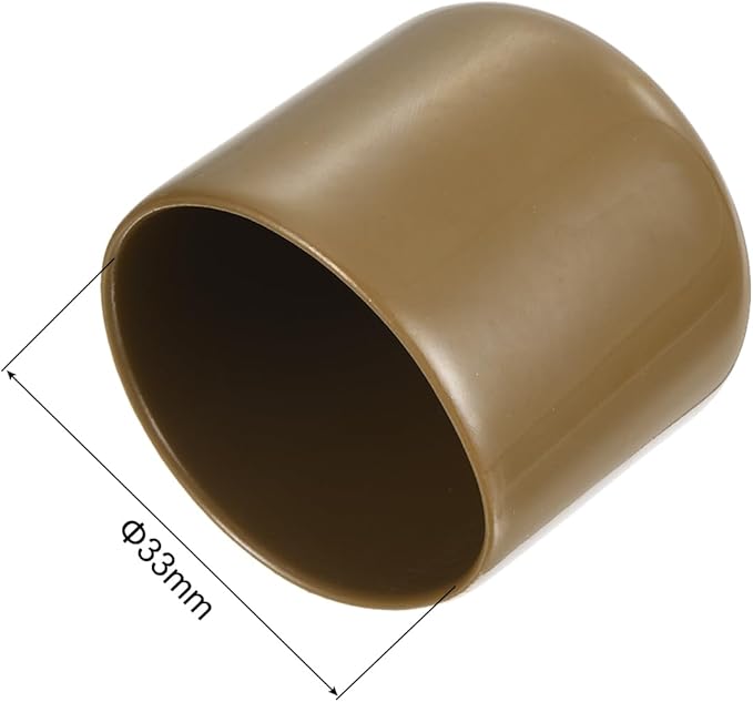 uxcell 20pcs Rubber End Caps 33mm(1 5/16") ID Vinyl PVC Round Tube Bolt Cap Cover Screw Thread Protectors Light Brown - Image 3