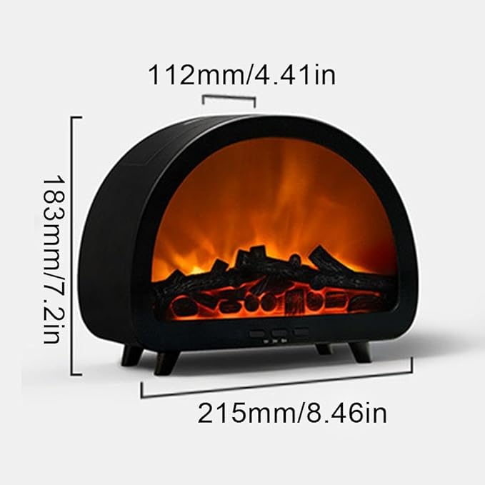 Fireplace Flame Air Diffuser Humidifier,12 Colors Aromatherapy Essential Oil Diffuser with 1H/3 H/5 H Timer,200ml Noiseless Cool Mist Ultrasonic Aroma Humidifier for Home,Bedroom,Office,Yoga (White) - Image 7