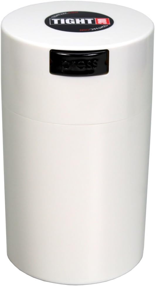 Tightvac 1 oz to 6 ounce - Patented Airtight Container | Multi-use Vacuum Container Works as Smell Proof Containers for Herbs and Dry Goods. White by Tightpac+America+Inc.
