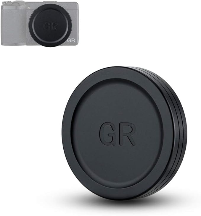 JJC Aluminum Lens Cap Cover Protector for Ricoh GR IIIx GR IIIx HDF GR3x HDF GR III GR III HDF GR3 HDF GR II GR2 with Soft EVA Interior -Black by JJC