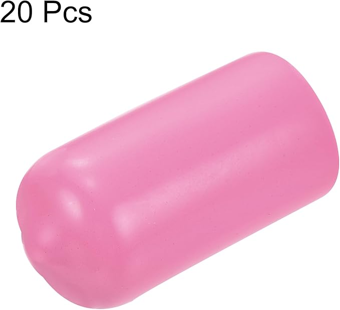 uxcell 20pcs Rubber End Caps 10mm(3/8 inch) ID Vinyl PVC Round Tube Bolt Cap Cover Screw Thread Protectors Pink - Image 2