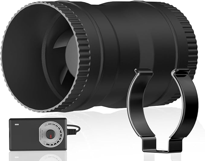 Hon&Guan 3 Inch Inline Blower Fan with Speed Controller 120 CFM with 20W Ultra-Low Power and Low Noise - Image 8
