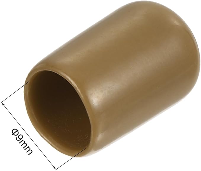 uxcell 20pcs Rubber End Caps 9mm(3/8") ID Vinyl PVC Round Tube Bolt Cap Cover Screw Thread Protectors Light Brown - Image 3