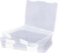 4 Pcs Clear A4 File Storage Boxes with Buckle Closure - A4 Clear Plastic Document Storage Boxes for Document Organization - 12.4 x 9.6 x 1.2 Inches + 11.8 x 8.9 x 0.8 Inches by Bonsicoky
