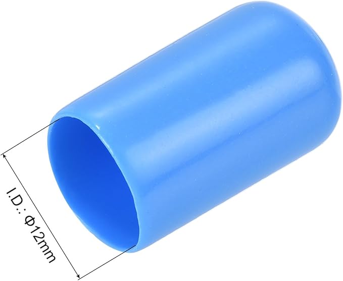 uxcell 20pcs Rubber End Caps 12mm(1/2 inch) ID Vinyl Round Tube Bolt Cap Cover Screw Thread Protectors Light Blue - Image 3