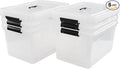 18 Liters Storage box with lid, Clear Plastic Storage Totes with Handles Set of 6 by Unknown