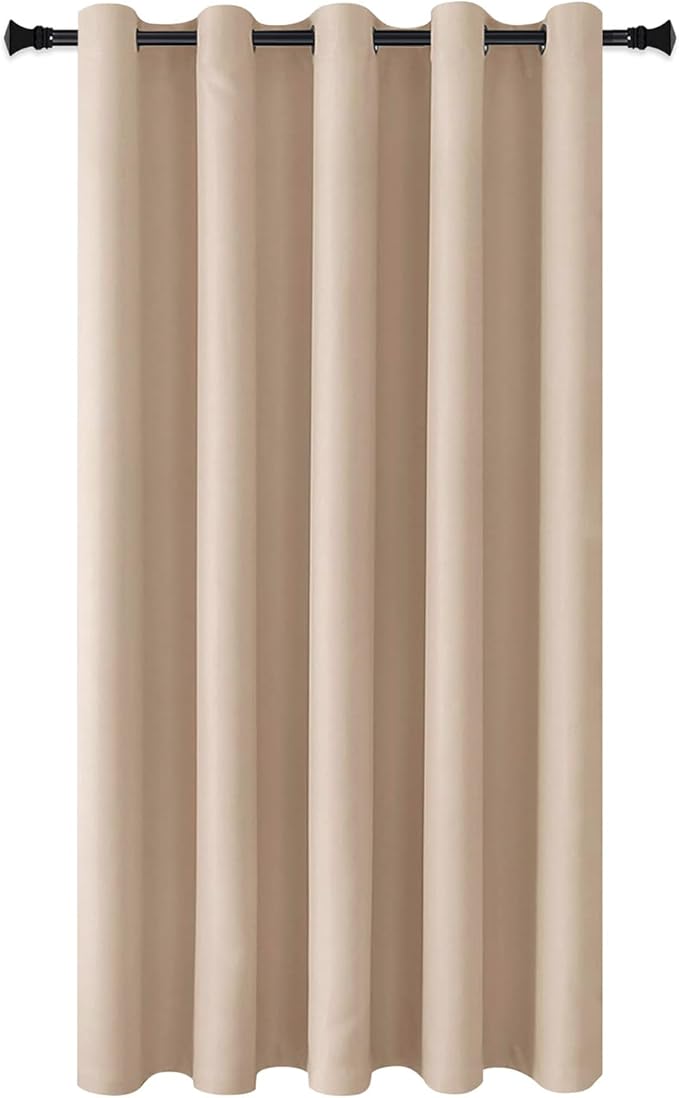DWCN Blackout Curtain Room Divider Thermal Panel with Grommet Top for Bedroom Partition, Patio Sliding Door Curtains - Extra Wide Curtains for Glass Door, 6.7ft Wide x 7ft Tall, Beige - Image 8