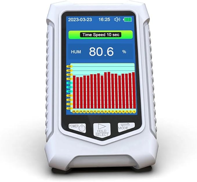 Portable O3 Meter Ozone Detector 3.5 Inch TFT Multifunction Air Quality Monitor for Air Quality Temperature Humidity Detection, Handheld Ozone Meter Tester for Home Office Use - Image 4