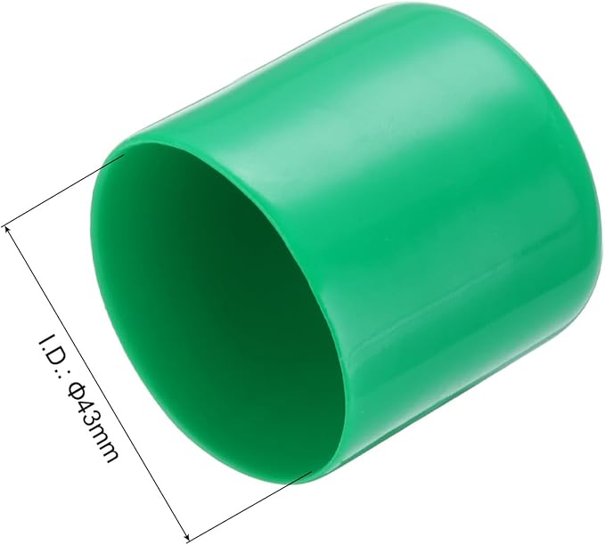 uxcell 20pcs Rubber End Caps 43mm ID Vinyl PVC Round Tube Bolt Cap Cover Screw Thread Protectors Dark Green - Image 3