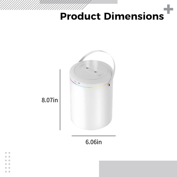 3L Portable Humidifier With Dual Nozzles, Colorful Night Light, Handle Design, Ideal For Bedroom Or Desktop - Image 3