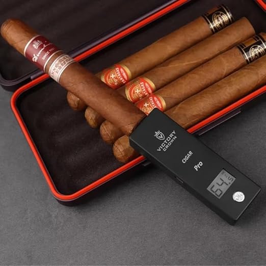 Digital Cigar Humidity Meter Portable Electric Moisture Guage Tester Reader Humidor Hygrometer Needle LCD Display Smoking Tobacco Accessories Gifts (Green) - Image 5