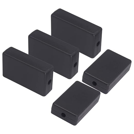 Zulkit 5Pcs Project Boxes ABS Plastic Electrical Project Case Power Junction Box Black 2.36 x 1.42 x 0.67 inch (60 x 36 x 17 mm) by Zulkit