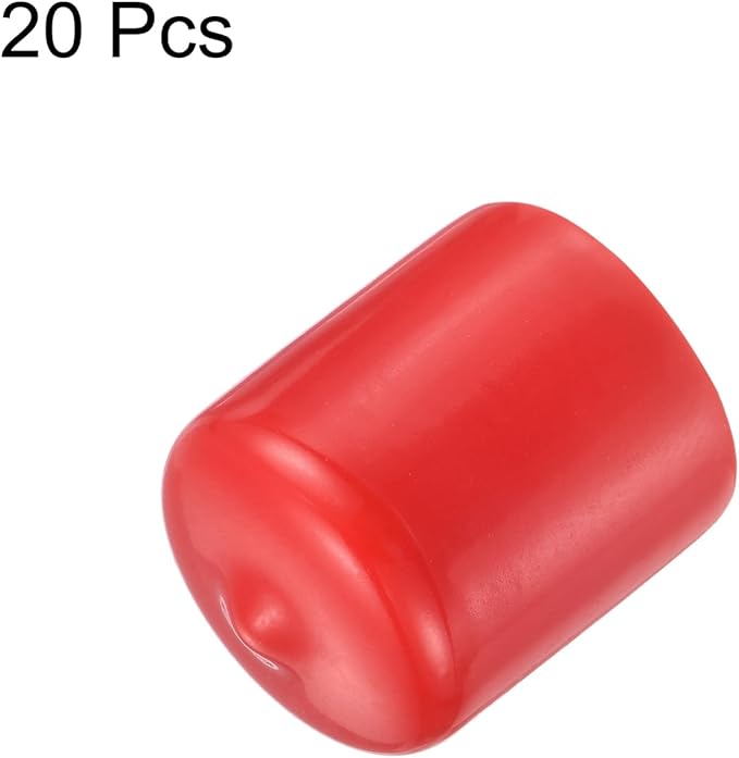 uxcell 20pcs Rubber End Caps 22mm ID Vinyl Round Tube Bolt Cap Cover Thread Protectors Red - Image 2