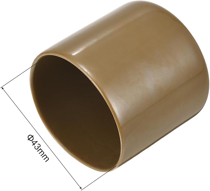 uxcell 20pcs Rubber End Caps 43mm ID Vinyl PVC Round Tube Bolt Cap Cover Screw Thread Protectors Light Brown - Image 3