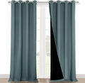 NICETOWN Aqua 100% Blackout Curtains for Windows, Super Heavy-Duty Black Lined Total Darkness Drapes for Bedroom, Privacy Assured Window Treatment for Patio (Pack of 2, 52 inches W x 108 inches L) by NICETOWN
