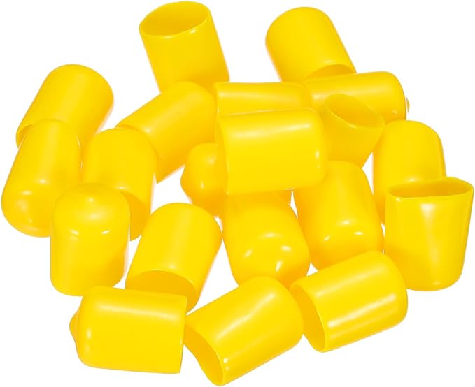 uxcell 20pcs Rubber End Caps 15mm ID Vinyl PVC Round Tube Bolt Cap Cover Screw Thread Protectors Yellow - Image 4