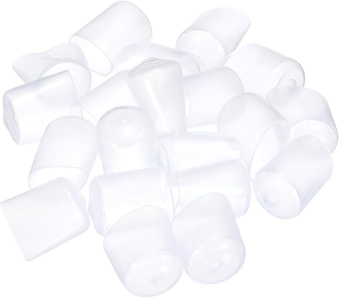 uxcell 20pcs Rubber End Caps 19mm(3/4") ID Vinyl PVC Round Tube Bolt Cap Cover Screw Thread Protectors Clear - Image 4
