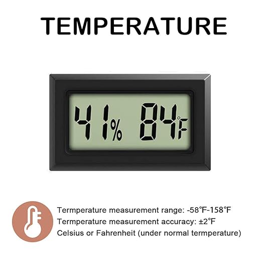 Mini Thermometer Hygrometer, Large Number Fahrenheit LCD Display Digital Temperature Humidity Meters Gauge Indoor for Greenhouse, Garden, Cellar, Fridge (5-Pack) - Image 3