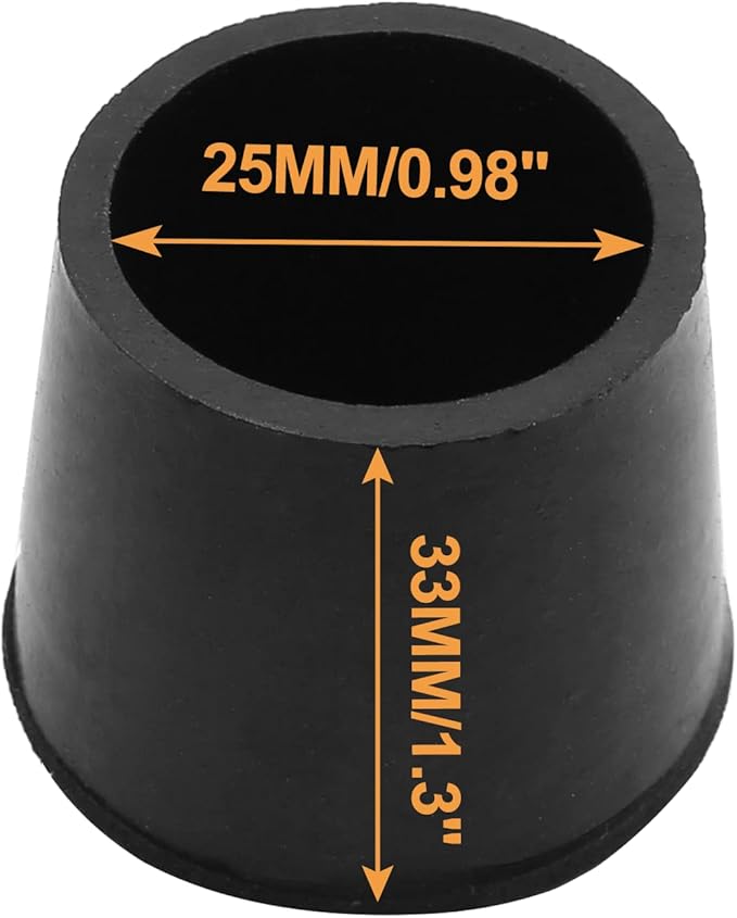 Piutouyar Round PVC Rubber Furniture Covers, 25mm / 1 Inches Table Chair Leg Tip Protectors, Non-Slip End Cap for Protect Surfaces, Black (20Pcs) - Image 3