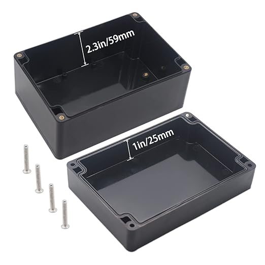Watertight Junction Box, IP67 Waterproof Project Box Durable ABS Plastic Electronic Enclosure Case for DIY Electrical Project Black 6.30" x 4.33" x 3.54"(160 x 110 x 90 mm) - Image 4