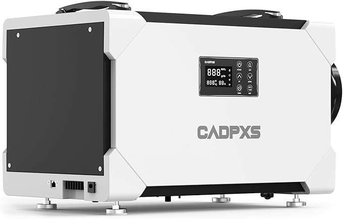 CADPXS Crawlspace Dehumidifier, 145 Pints Commercial-Grade Dehumidifier with Drain Hose for Crawl Spaces, Basements, Industrial and Water Damage Use, Large Capacity, Auto Defrost, Memory Restart, cETL by CADPXSGLOBALINC