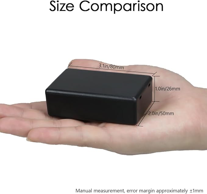 LeMotech Project Box 10 Pieces ABS Plastic Electrical Project Case Small Junction Box for Electronics Black 3.1 x 2.0 x 1.0 inch (80 x 50x 26 mm) - Image 5