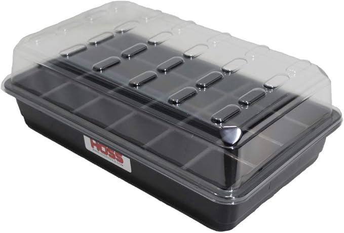 Hoss 24-Cell Seed Starting Tray | Sturdy and Built to Last | Includes Bottom Tray and Humidity Dome by Hoss