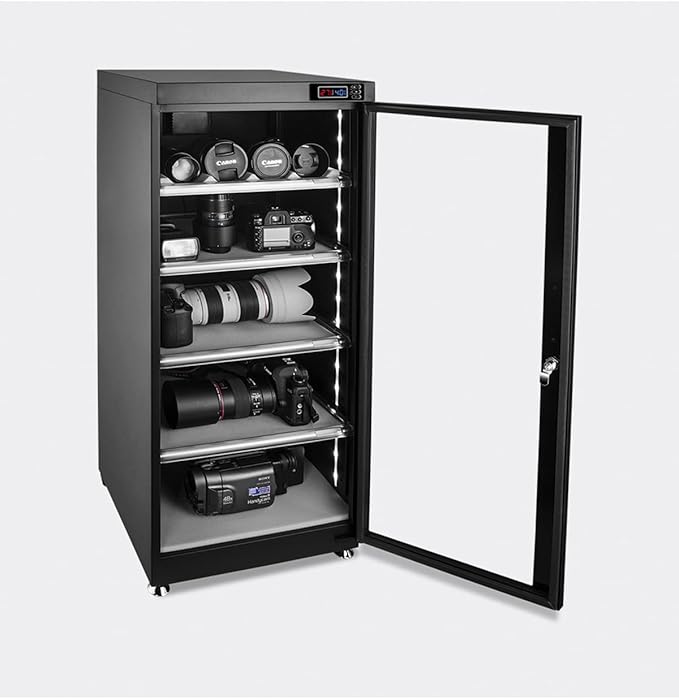 100L 5 Layers Electronic Dry Cabinet Camera Storage Dehumidify Cabinet 100-240V Noiseless and Energy Saving for Camera and Lenses Automatic Digital Camera Storage Dry by PreAsion