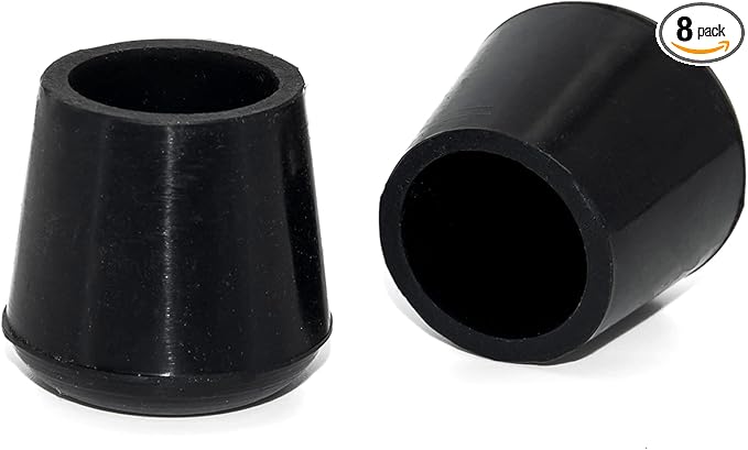 Flyshop 5/8", 16mm, Patio Round Furniture Leg Caps, Furniture Table Feet Covers Floor Protectors, Anti-Skid Non-Marking Silicone Legs Tips, 8 Pack, Black by Flyshop