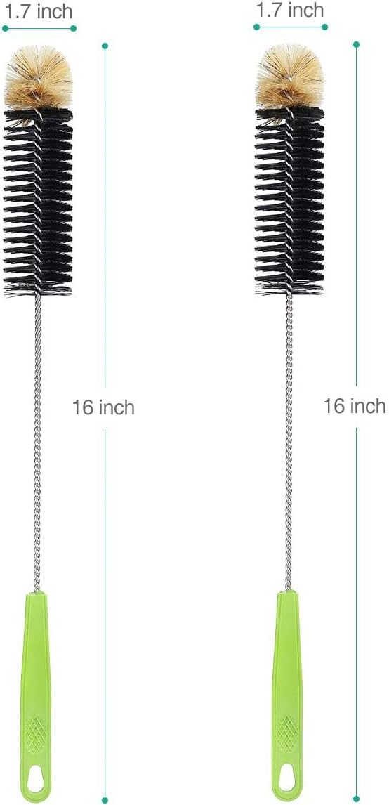 Long Bottle Cleaning Brush，Household Kitchen Cleaning Brush Set for Washing Narrow Neck Beer Bottles, Wine Decanters, Vases, Pipes，and Sports Water Bottles，2 Pack - Image 2