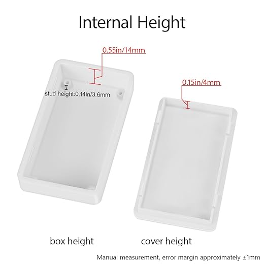 LeMotech Project Box 5 Pieces ABS Plastic Electrical Project Case Small Junction Box for Electronics White 2.76 x 1.65 x 0.71 inch (70x 42x 18 mm) - Image 4
