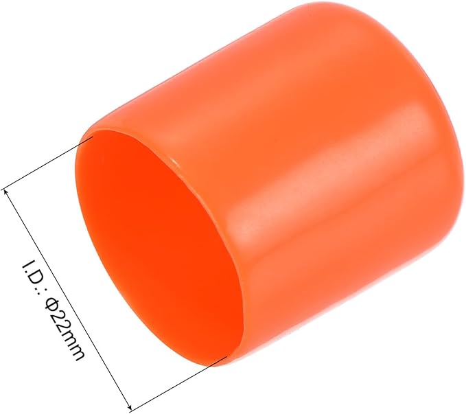 uxcell 20pcs Rubber End Caps 22mm ID Vinyl Round Tube Bolt Cap Cover Screw Thread Protectors Orange - Image 3