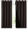 NICETOWN Extra Long Truly Blackout Drapes for Hall and Villa, 46-inch Width Each Panel, 45-inch Length, Brown, 2 Pieces, 100% Blackout Window Curtain Panels with Black Lined for Night Shift Worker by NICETOWN