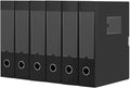 HUA JIE A4 Storage File Boxes Plastic Archives Cases with Lid, File Folder Organizer Document Filing Box for office,31×7.5×23.5 cm, Black(Pack of 6) by HUA+JIE