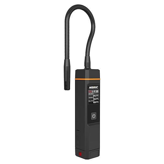 NAVAC NSH1 Bluetooth Psychrometer with Digital Display - HVAC Humidity & Temperature Diagnostics High Accuracy Sensor - One Button Operation, Easy Switch Knob, Rechargeable Battery - App Ready 7.8 oz by NAVAC