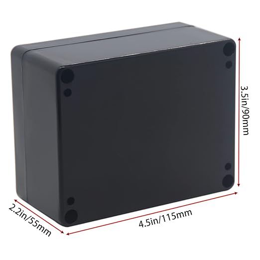 Watertight Junction Box, IP67 Waterproof Project Box Durable ABS Plastic Electronic Enclosure Case for DIY Electrical Project Black 4.53" x 3.54" x 2.17"(115 x 90 x 55 mm) - Image 2