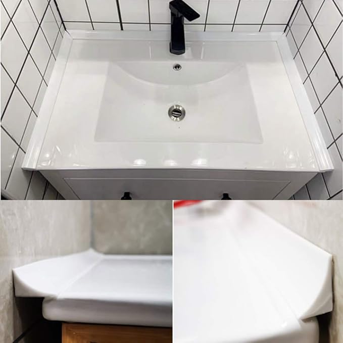67 Inch Selfadhesive Shower Threshold Water Dam Silicone Waterproof Shower Barrier Water Stopper Bathroom and Kitchen Water Seal Strip for Dry and Wet Separation(White) - Image 8