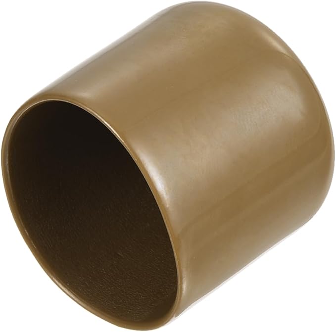 uxcell 20pcs Rubber End Caps 34mm ID Vinyl PVC Round Tube Bolt Cap Cover Screw Thread Protectors Light Brown by uxcell