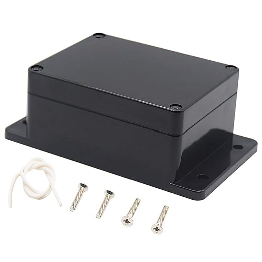 Zulkit Junction Box ABS Plastic Dustproof Waterproof IP65 Universal Electrical Boxes Project Enclosure with Fixed Ear Black 4.5 x 3.5 x 2.2 Inch (115 x 90 x 55mm)(Pack of 1) by Zulkit