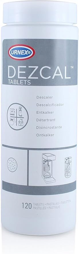 Dezcal Descaling Tablets - 120 Uses, Universal Compatibility with Keurig, Nespresso, Breville, De’Longhi, and More - Effective Descaler for Coffee Makers, Espresso Machines, Boilers, and More by Urnex